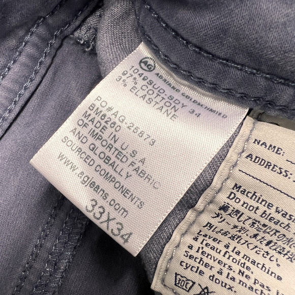 Adriano Goldschmied Pants Mens 33x34 Blue Protege Chino Straight Leg Made in USA - Picture 7 of 11